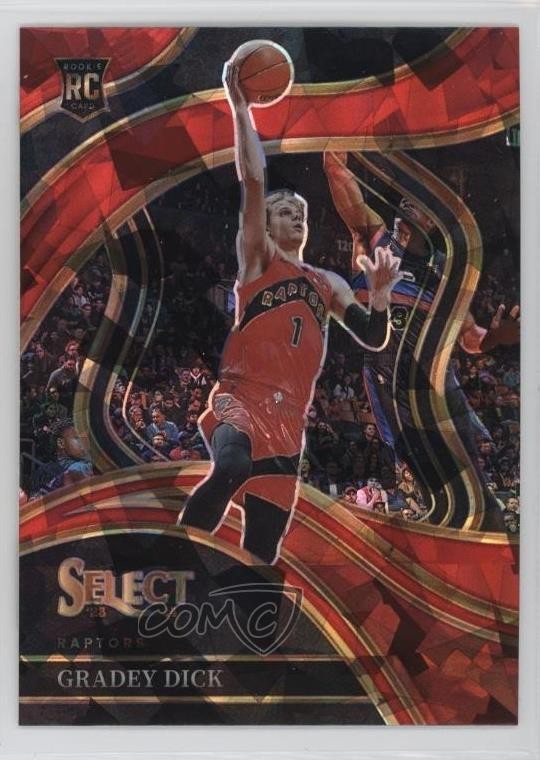 2023-24 Panini Select Courtside Red Cracked Ice Prizm Gradey Dick #287 00c5