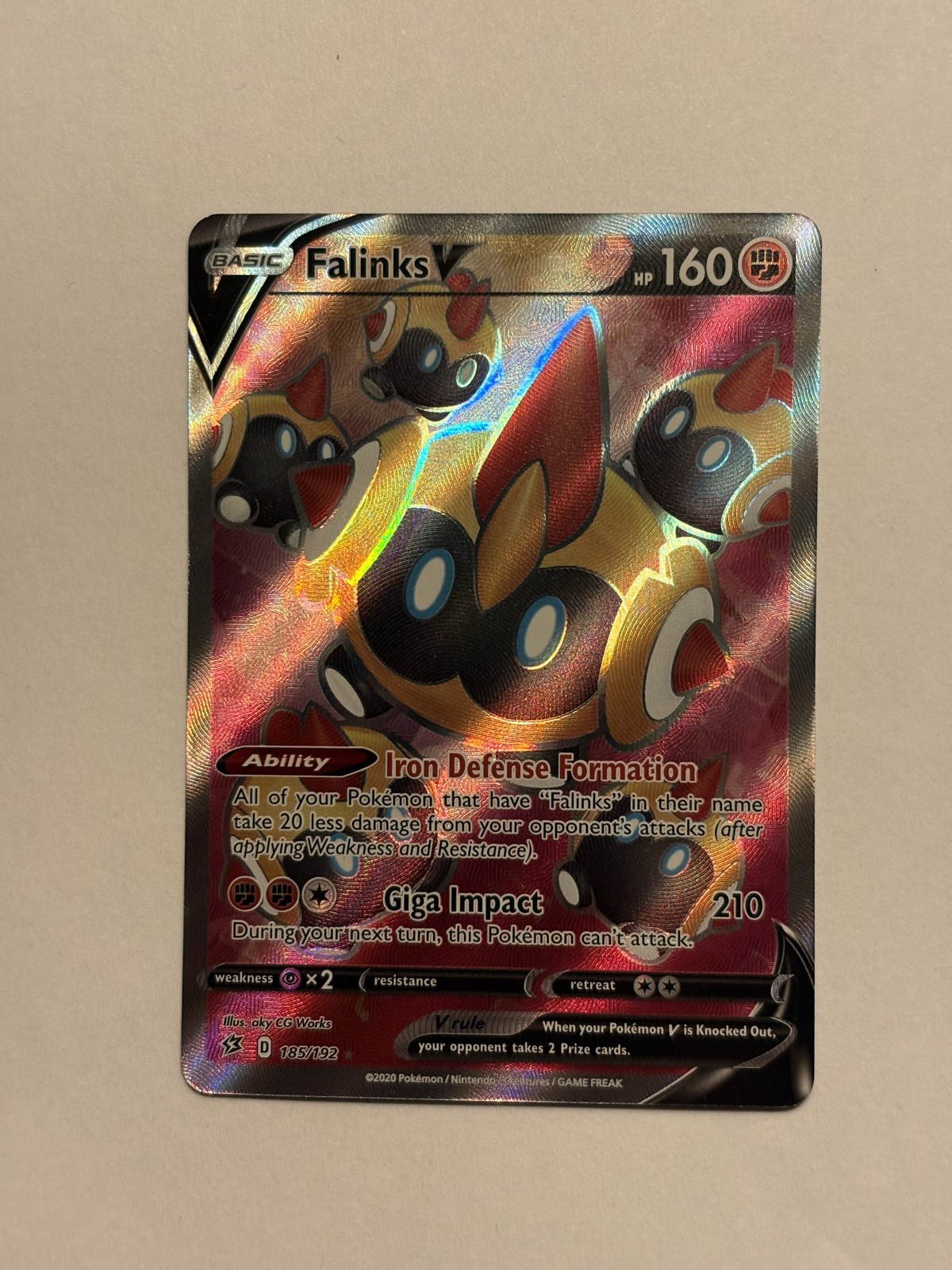 Falinks V (Full Art) 185/192 Swsh02: Rebel Clash Holo Pokemon TCG NM