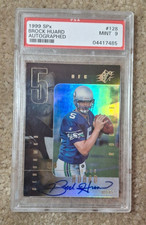 PSA 9 MINT 1999 UD SPx BROCK HUARD ROOKIE AUTOGRAPHED FOOTBALL CARD /1999, #128. rookie card picture