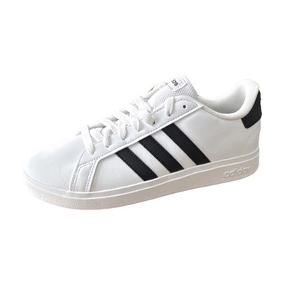 adidas Grand Court 2.0 White/Black Synthetic Low Top Lace-Up Sneakers Men's