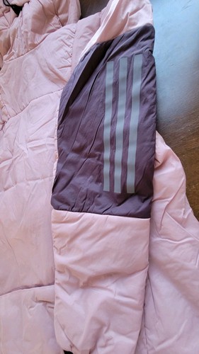 Adidas Women Large Terrex Hiking Jacket Primaloft Hooded Orange IN9418 - Picture 9 of 12