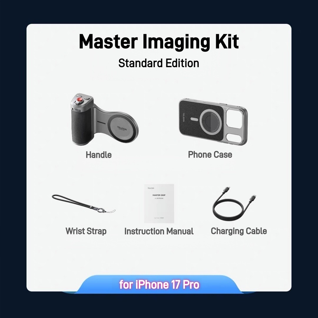 TELESIN Master Grip Kit for iPhone 17 Pro Max Magnetic Phone