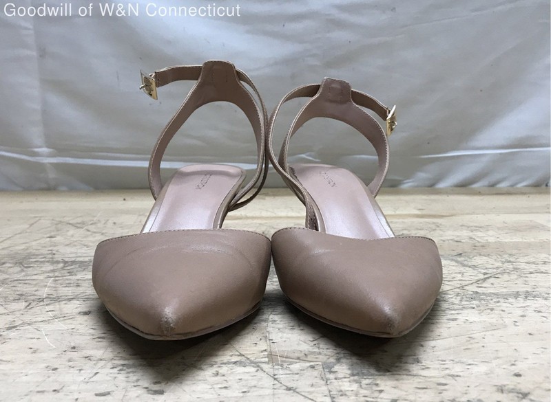Nordstrom NoPearla Nude Leather Ankle Strap Kitten Heel Pumps Size 7.5M