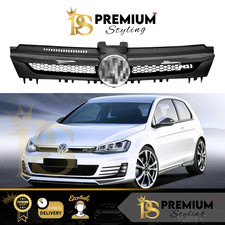 Vw Golf Mk7 Abt Style Front Grille With Vw Badge Gloss Black Mesh Grill 13-16