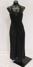 Reformation Women's Hari Sleeveless Mesh Glitter Midi Dress LB3 Black Size XS