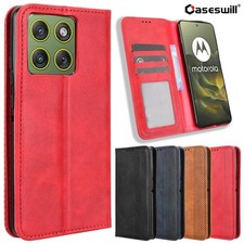 Para Motorola Moto G57 Power / G67 Power 5G Cuero Portatarjetas Billetera Estuche Cubierta