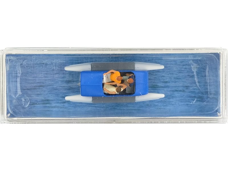 Famille en pédalo Preiser 10682 miniature HO en plastique injecté