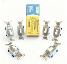 Lot Of 5 Leviton 1201-Ivory Single Pole Toggle Switch 15A 120/277V NOS