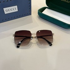 GUCCI 17323 Sunglasses Square Frame Gold/Brown Gradient Lens 58-16-142mm - NEW