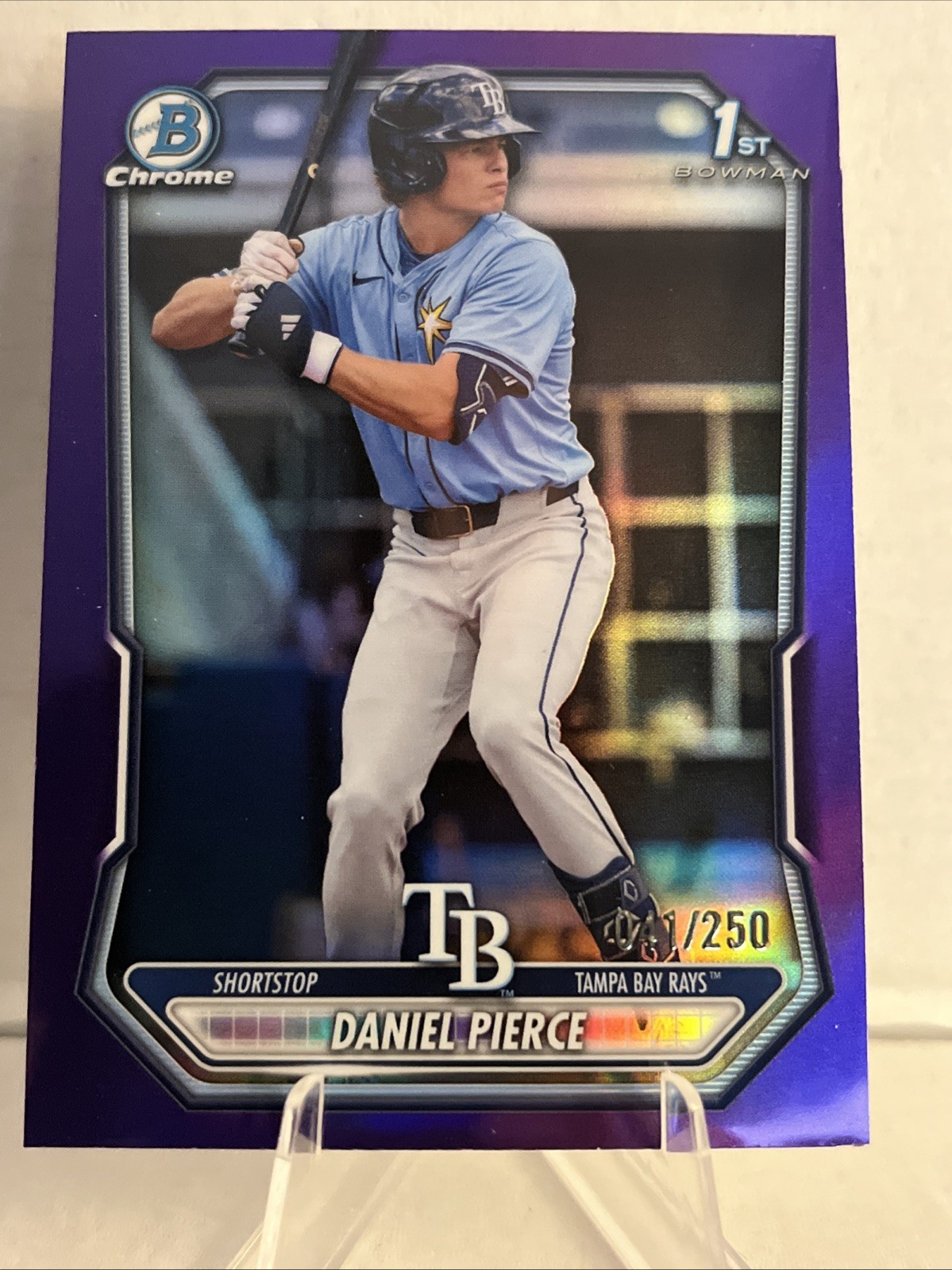 2026 Bowman - Chrome Prospects Daniel Pierce #BCP-77 Purple Refractor /250 (RC)