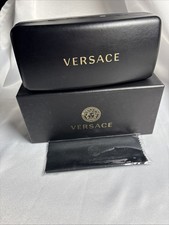 NEW VERSACE BLACK AUTHENTIC EYEGLASSES SUNGLASSES CASE W/CLOTH