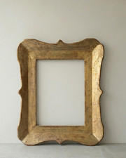 antica CORNICE VASSOIO legno dorato FOGLIA ORO EPOCA '800 per specchio o dipinti