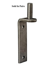 2 x 12mm Gate Hinge Brackets Bare Metal Mild Steel Plate with 12mm Diameter Pin