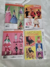 Lot Of 4 Children's Halloween Costume Patterns. 3 uncut. 1 McCall pattern used