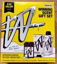 NEW W Fresh Ice Men’s Gift Set 3pc Body Spray Deodorant Travel Size