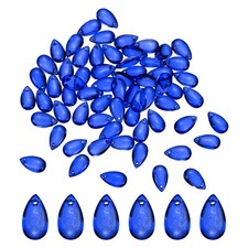 100Pcs Teardrop Crystal Glass Beads Teardrop Beads Dark Blue