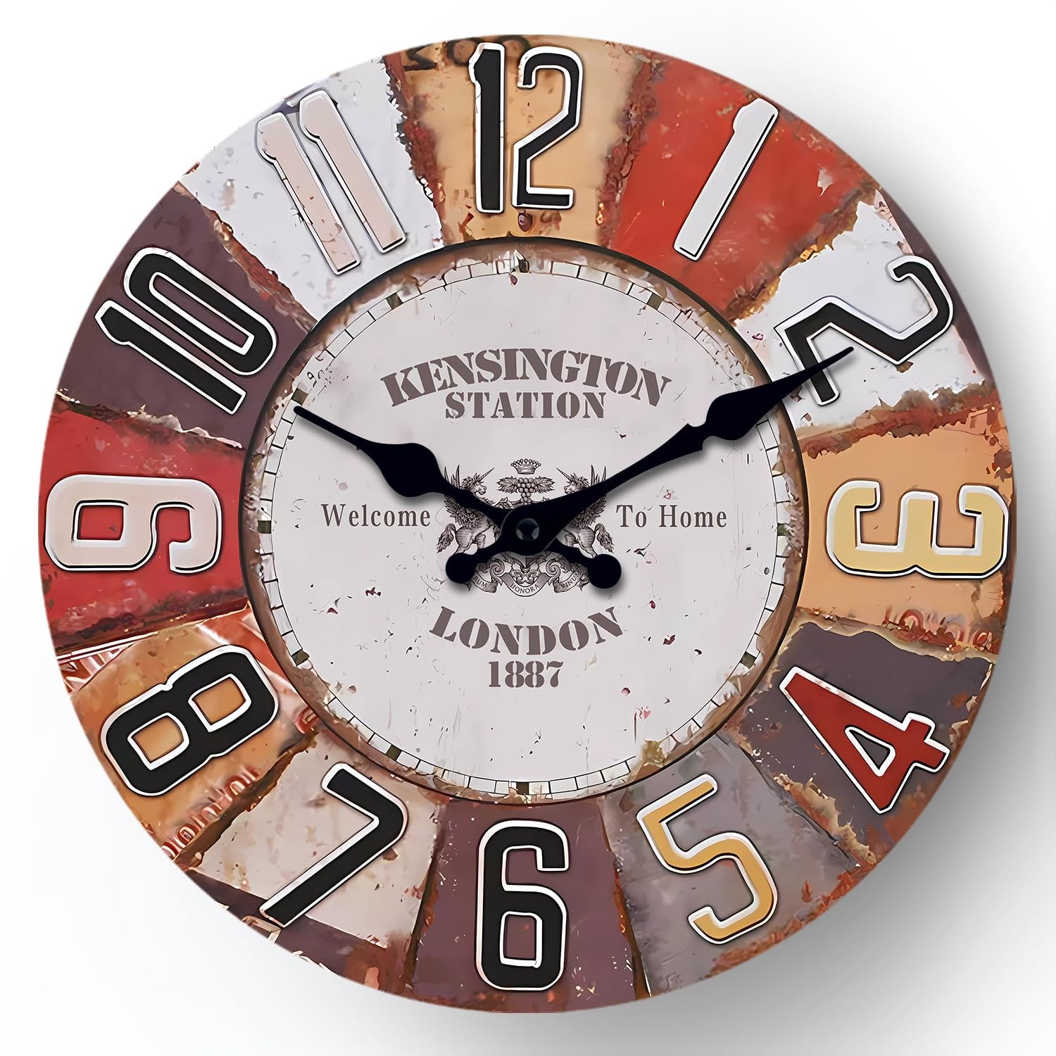 12 Inch Wall Clock Vintage Wall Clock, Kensington Station London Design, 1887...