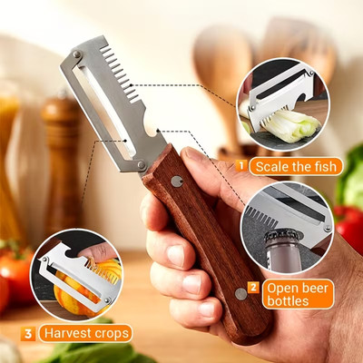 2PCS 3 in 1 Multi-Functional Vegetable Peeler for Kitchen Stainless Steel Peeler