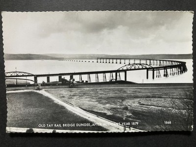 Alte Tay Brücke Dundee nach Unfall Echtfoto Vintage Postkarte P72