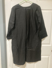 Women s Black Embroidered Cotton Woven Pakistani Salwar Kameez Suit w/ Dupatta L