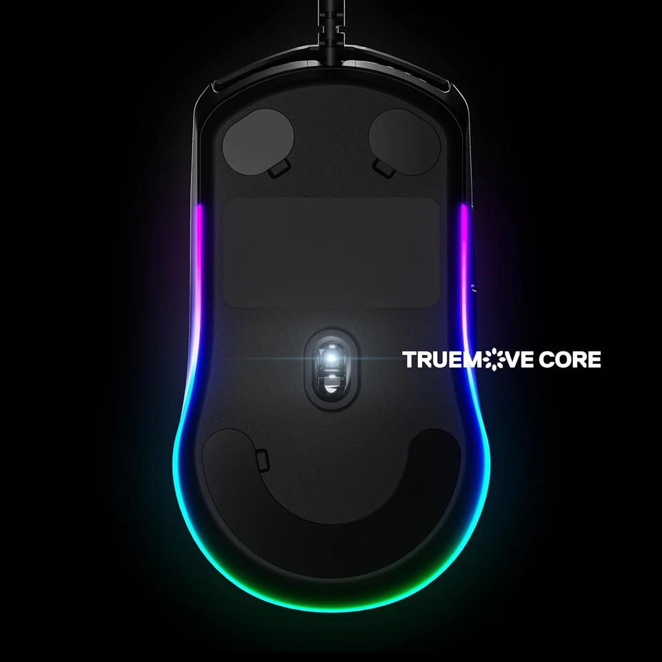 SteelSeries Rival 3 Gaming Mouse Brilliant Prism RGB Lighting Black - Image 4 of 4
