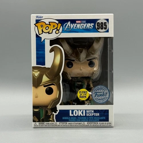 Funko Pop! Marvel #985 Loki w/ Scepter Glows Avengers Exclusive New w/ Protector
