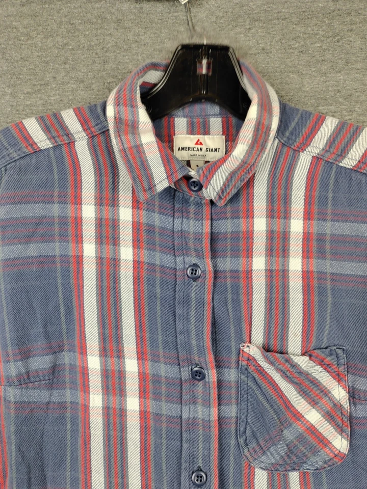 Camisa Cabelas para mujer L azul amarillo a cuadros franela suave abotonada senderismo camping Foto 2 de 4