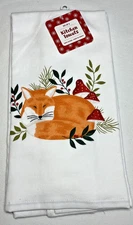 RITZ KITCHEN TOWELS (2) FOX MUSHROOMS 100% COTTON MADE INTURKEY NWT