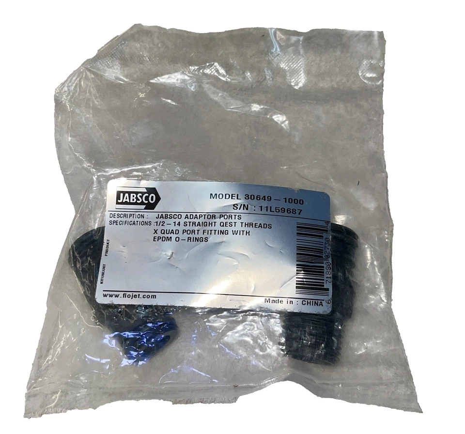 JABSCO 30649-1000 X ACCESORIOS DE PUERTO ADAPTADOR CUÁDRUPLE CON ORINGS KIT SVC 1/2"-14 ROSCAS. Foto 2 de 4
