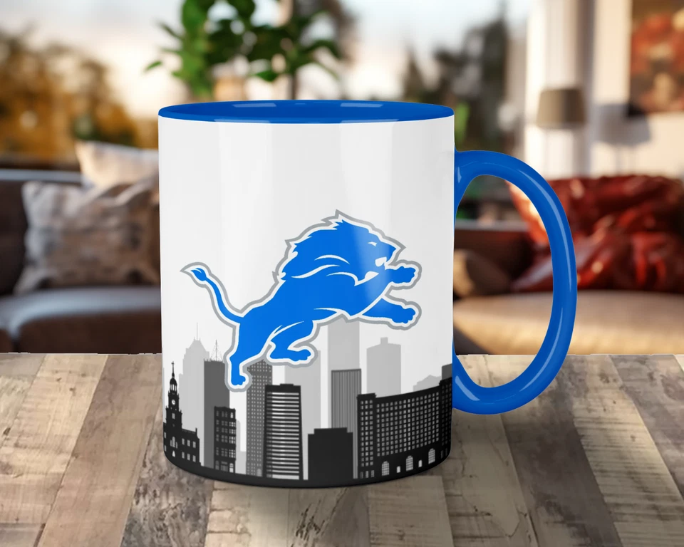 CUSTOMIZABLE Detroit Lions Skyline Jersey Mug - Any Name/Number - 11 oz. - Image 3 of 4