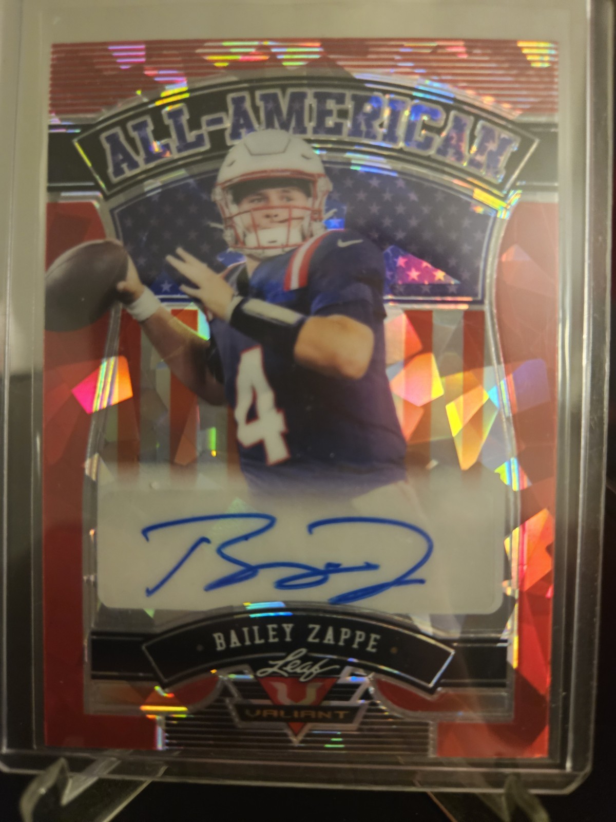 Bailey Zappe Leaf Valiant All-American Autographs #AABZ1 Base