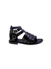 Italian Leather Double Buckle Sandal Men Black 996/2
