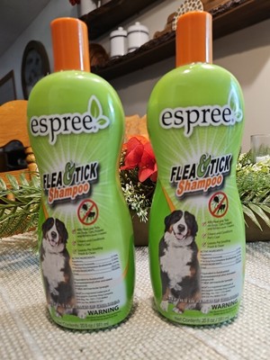 2 ESPREE FLEA TICK SHAMPOO DOGS CATS 20oz Wash Bath SMELLS GOOD FREE SHIP 