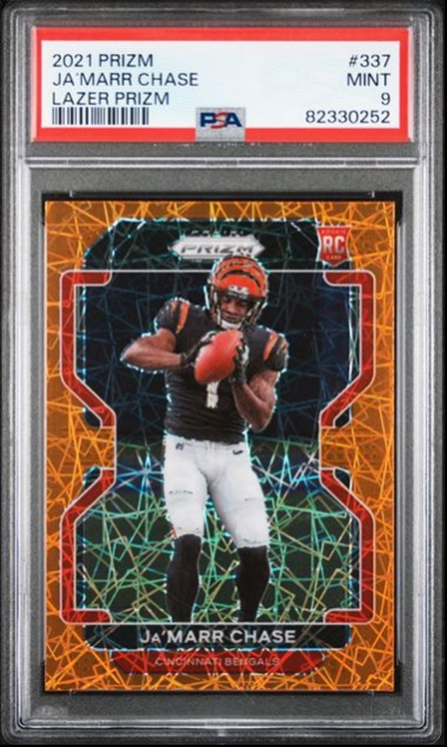 2021 Panini Prizm Lazer Ja'Marr Chase RC PSA 9 #337