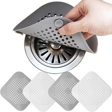 2x Silicone Sink Strainer Hair Catcher Shower Drain Protector Cover Kitchen Bath