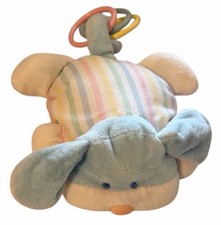 Vintage Eden Rattles Dog Plush Rattle Stuffed Animal Baby Pastel 9.5  L