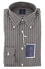 Luigi Borrelli Brown Shirt - Slim - 15.75/40 - EV06RC139860 