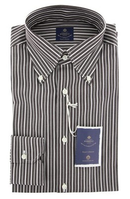 Luigi Borrelli Braunes Hemd - Slim - 15.75/40 - (EV06RC139860)