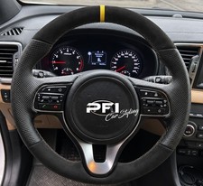Lenkrad beziehen Leder Und Alcantara 12 m gelb für Kia Sportage 4 2015-2021 Lenkrad beziehen Leder Und Alcantara 12 m gelb für Kia Sportage 4 2015-2021