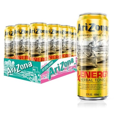 AriZona Rx Energy Herbal Tonic - Big Can, 22 Fl Oz (12 Pack)