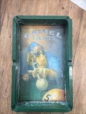 Vintage Camel Lights Ashtray, 1992 JOE COOL Pool Table Ashtray Very Used