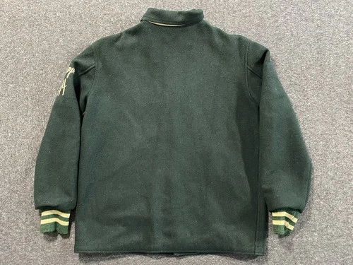 Vintage 70s Varsity Jacket Mens Small Green Wool Preppy Quaboag League Champs image 2
