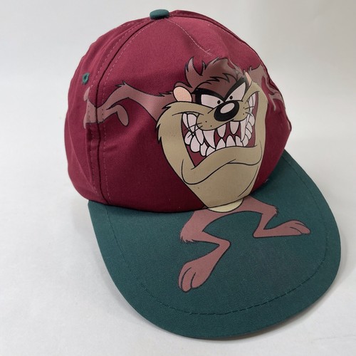 Vintage Looney Tunes 1994 TAZ Snapback Baseball Hat Cap Maroon Adjustable - Picture 4 of 9