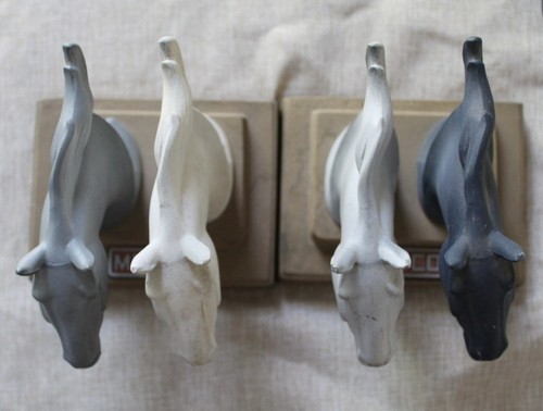 Pair Vintage Horse Head Statues Cast Metal Mid-Century Equestrian Decor METCO - Picture 11 of 11