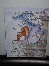 Amy Brown - Dragon & Dragonflies - SIGNED