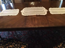 Vintage Handmade crochet runner , dresser scarf or end table toppers from 1950's