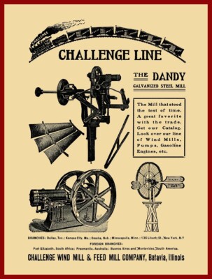 1905 Challenge Wind Mill Co. Batavia Illinois NEW Sign: 24x30'' USA STEEL XL Size