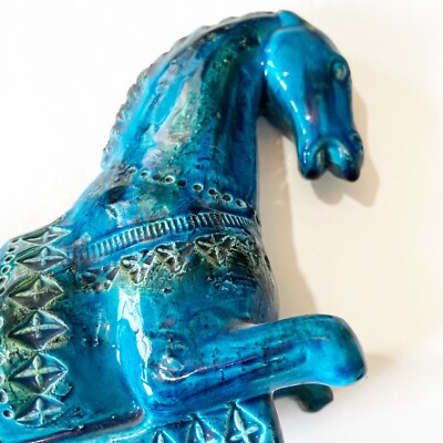 アルド・ロンディ Rimini Bluシリーズ ターコイズ　　ホース Rimini Blu Ram Figurine by Aldo Londi Bitossi Ceramiche | Artemest