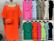 Kleid mit Tasche Sommerkleid Freizeitkleid  O...