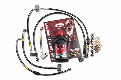 FーBLOOD Kawasaki ZX10R 2016-24 ABS Front/Rear Brake Lines Hel Performance